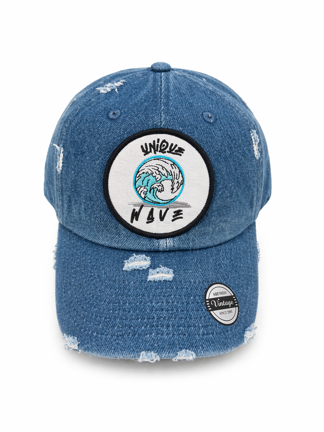 Unique Wave Embroidered Logo Cap