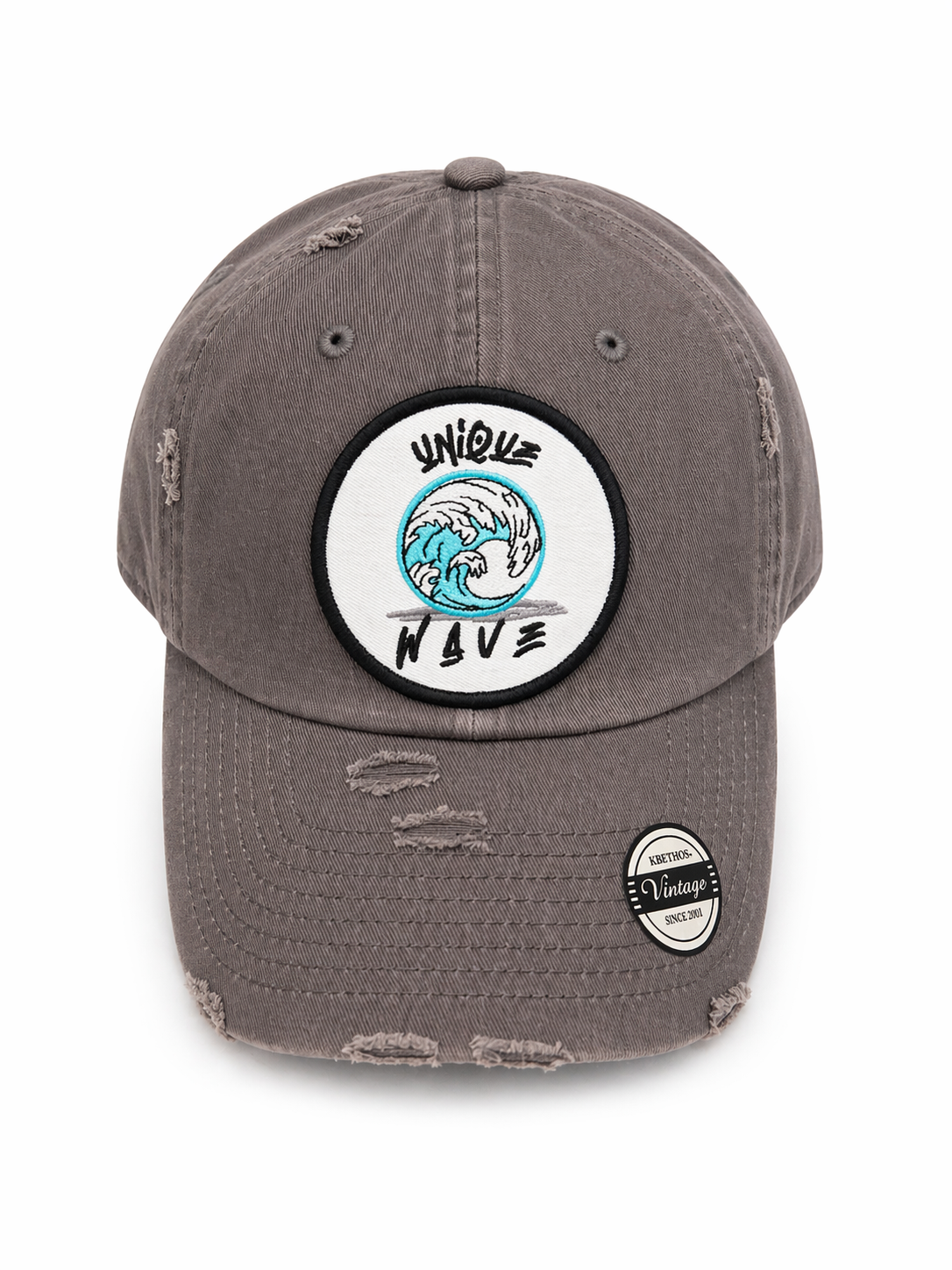 Unique Wave Embroidered Logo Cap