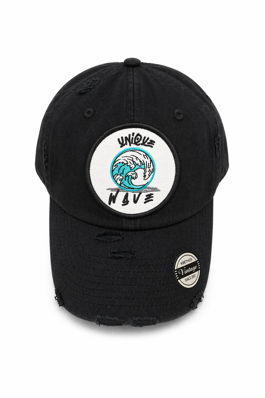Unique Wave Embroidered Logo Cap