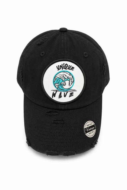 Unique Wave Embroidered Logo Cap